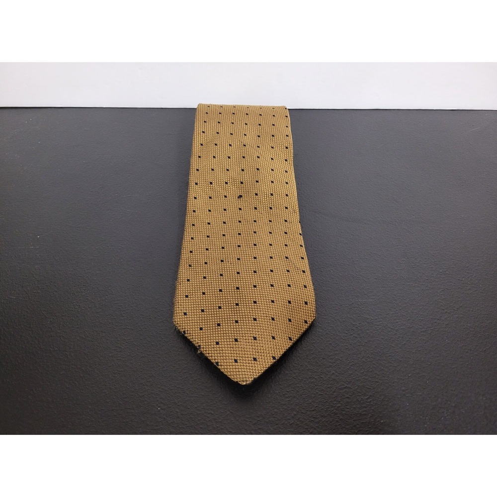 Brooks Brothers Tie Men Gold Polka Dot Silk Formal Business Professional